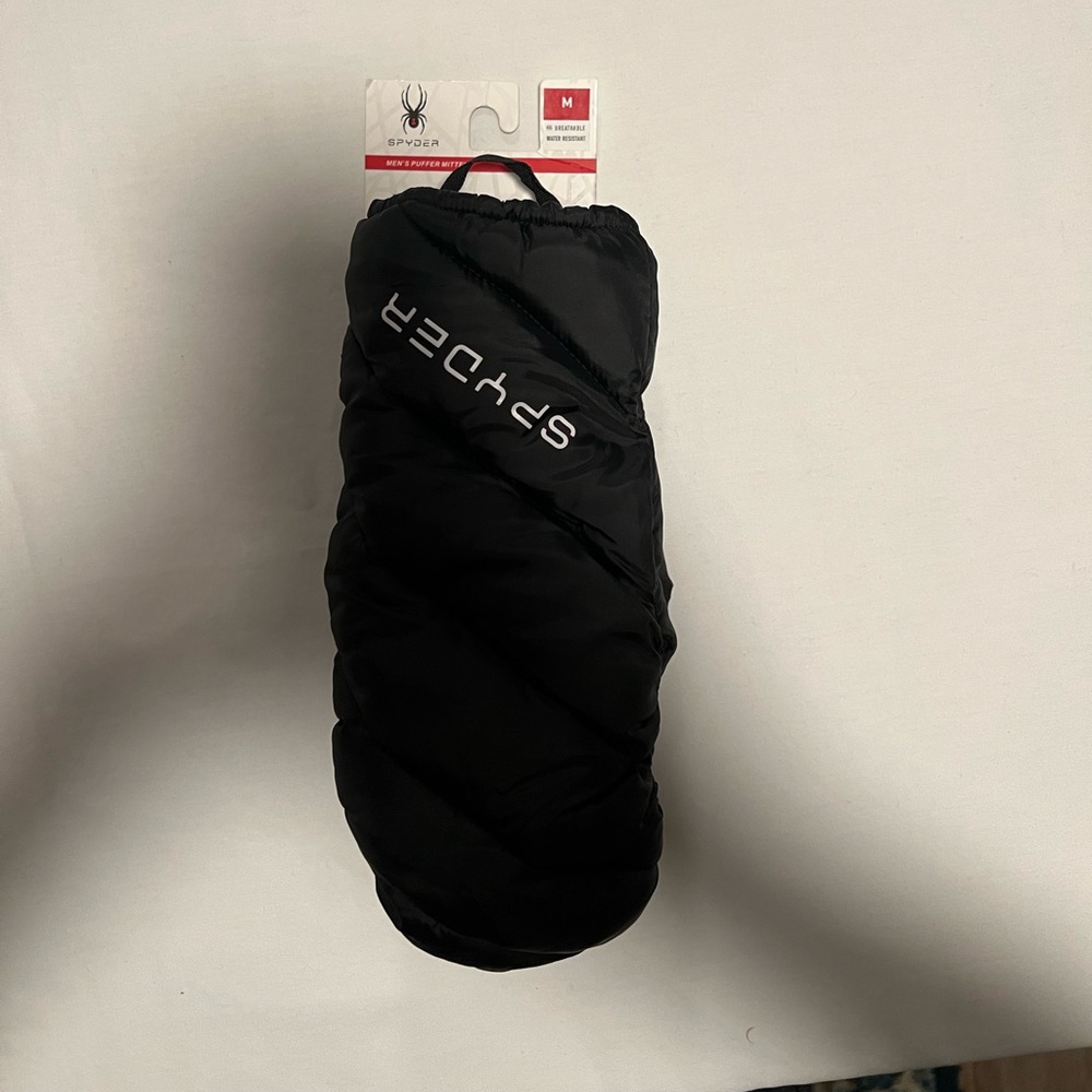 Spyder Black Puffer Mittens Sz M NWT